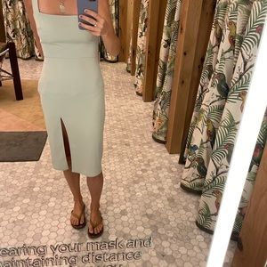 Babaton Aritzia 90’s Slit Dress in Sage Green